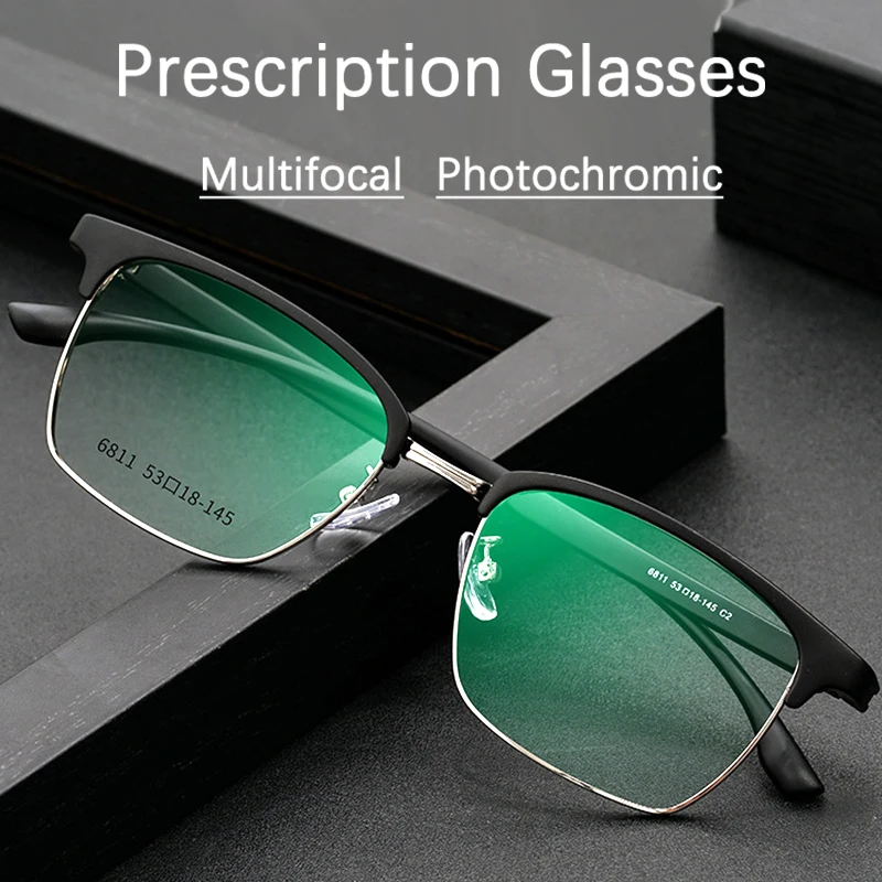 

Custom Prescription Optical Glasses Men Photochromic Progressive Multifocal Reading Glasses Women Anti Blue Ray TR90 Eyeglasses