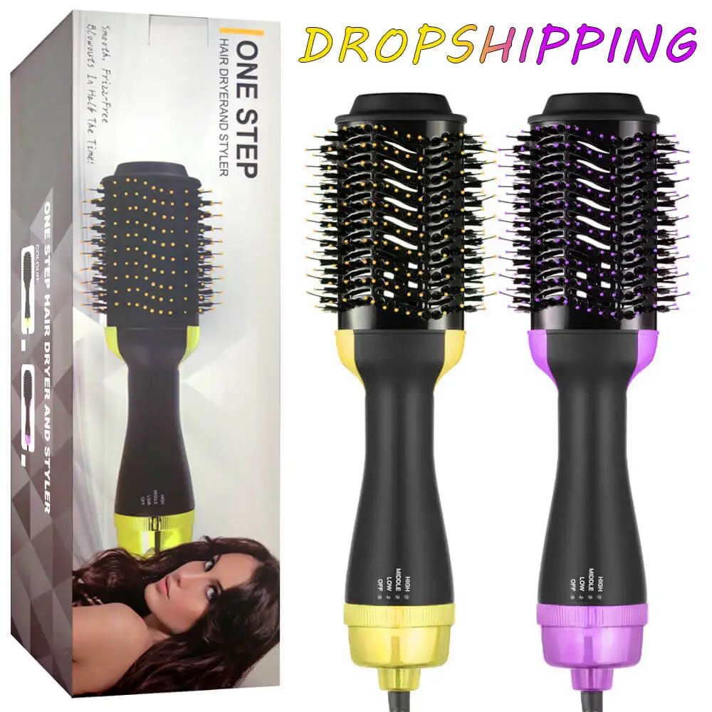 

Vip Link Hair Dryer Volumizer Salon Hot Heat Air Comb Paddle Styling Brush Negative Ion Generator 3 4 in 1 Straightener Curling