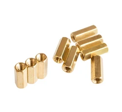 Piliers hexagonaux en cuivre pour voiture intelligente, 50 pièces, pilier creux à double passage M3 10mm, virole en cuivre 
