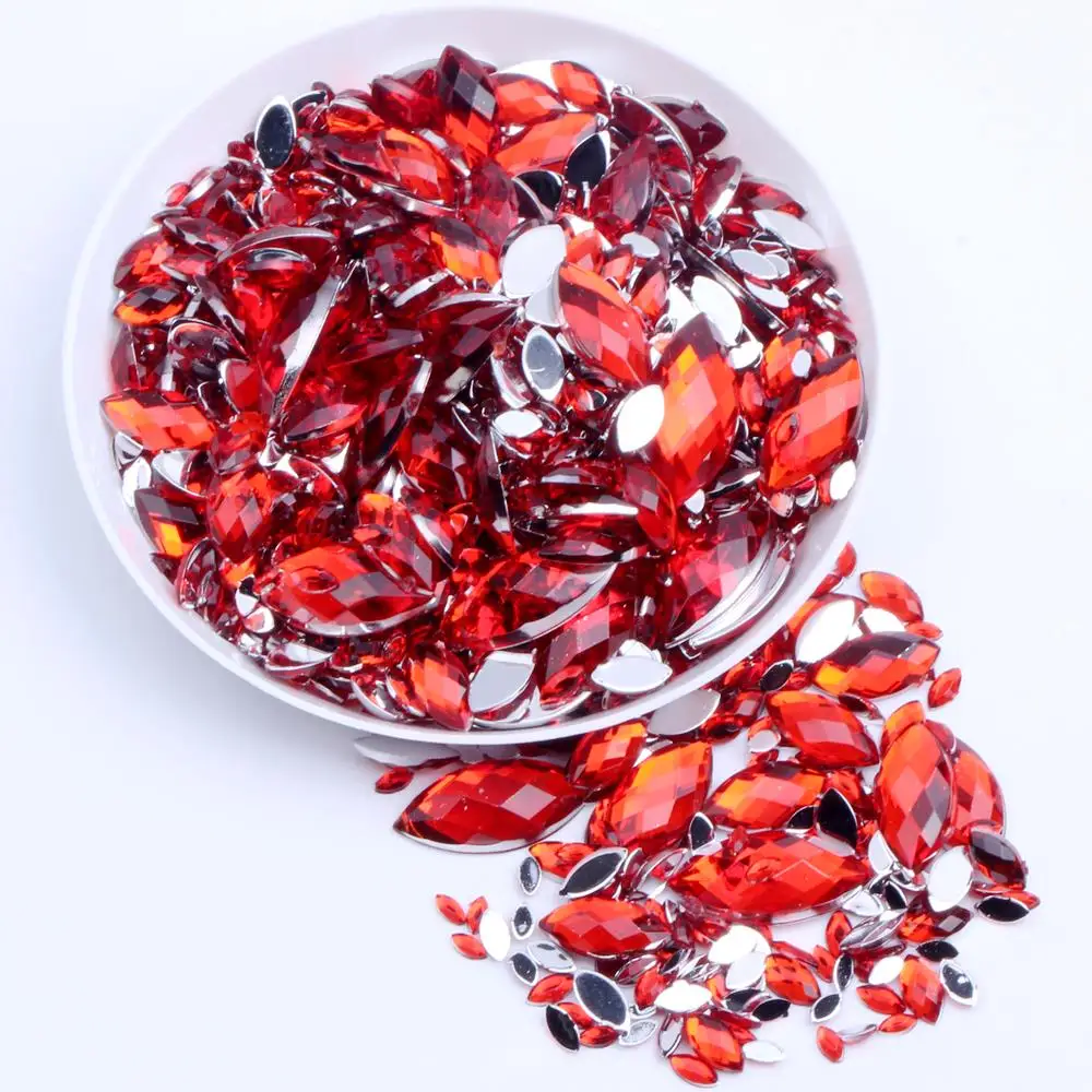 05 Red Маркиза 5x10 мм 5000 шт нормальные Цвета граненные акриловые стразы нейл-арта украшения - Цвет: 05 Red