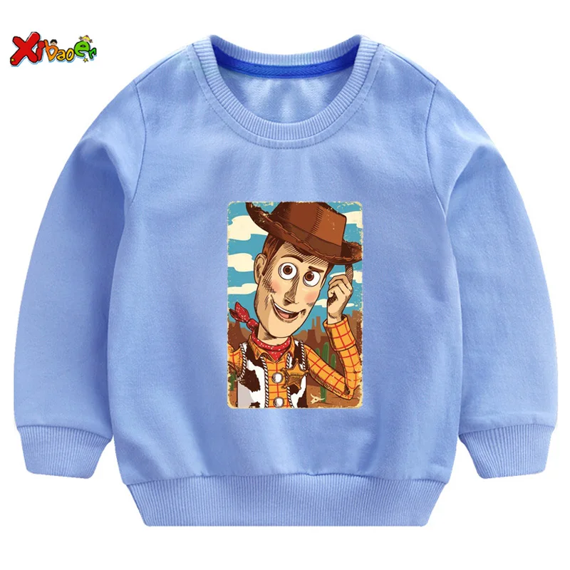 Детские свитшоты футболка Toy Story4 Woody толстовки с капюшоном для мальчиков Повседневная белая толстовка для маленьких девочек с героями мультфильмов и рукавами для мальчиков
