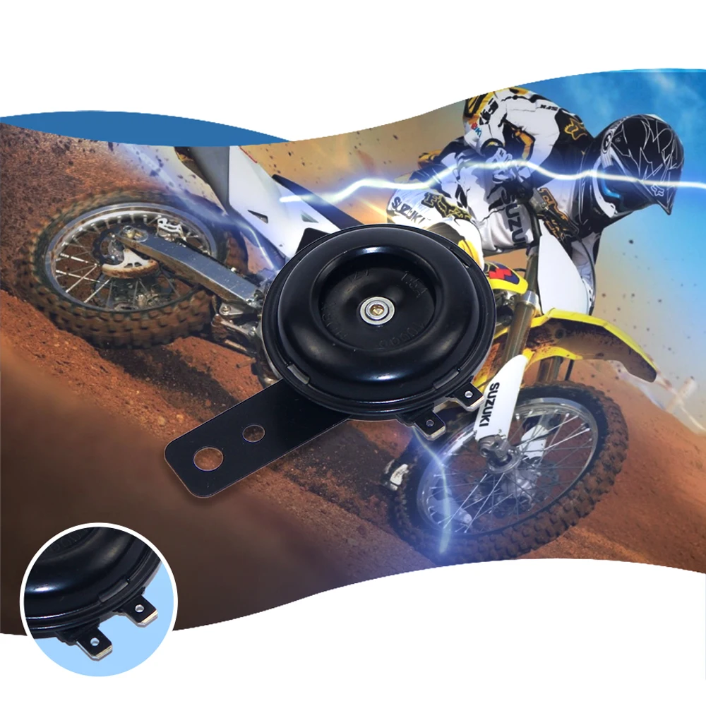 Черный металлический гудок для мотоцикла с двумя отверстиями установки 12 В