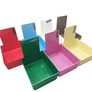 

10PCS Dental Tools Tooth Plastic Dental Neaten Work Case Pans with Clamping Piece Clip Holder to Fix Paper colour mixture