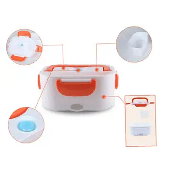 

Portable Electric Heated Food Warmer Box Container Self-heating Lunch Box Electric Heating Lunch Dabba Tiffin(Random Color)