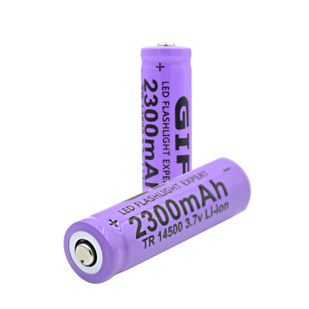 Фиолетовый острый Топ ICR 14500 батарея 3 7 V 2300mAh литий ионная аккумуляторная для