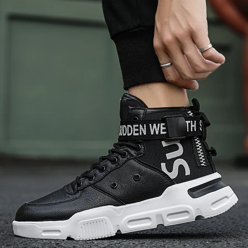 

2019 New Style Shoe Warm Trendy Shoes Autumn Hight-top Casual Board Shoes Korean-style Trend Men Athletic Shoes Men's Winter