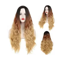 Hywamply 2" длинные волнистые волосы парики черный коричневый блонд синтетические знаменитостей эксклюзивные парики для женщин Ombre косплей парик Perucca