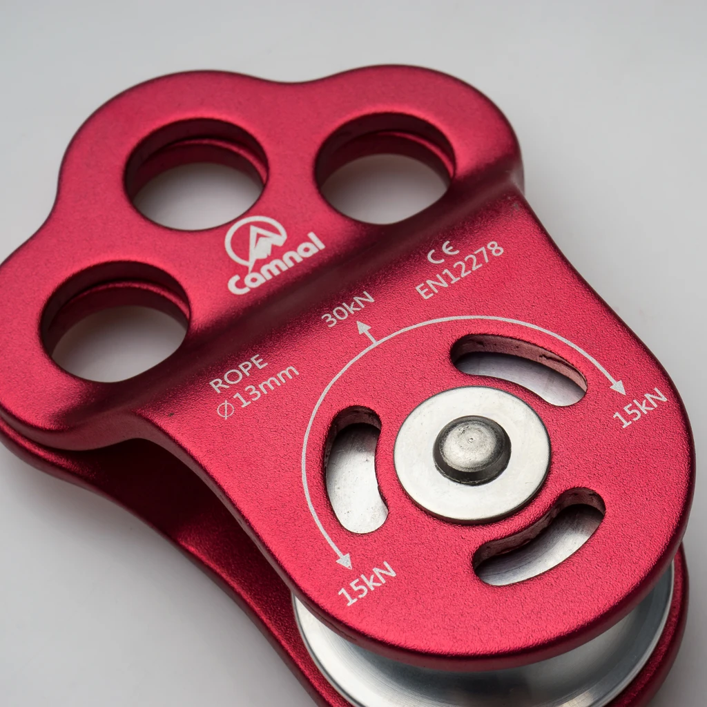 30KN Triple Attachment Pulley / Hitch Climbing Arborist for 13mm Rope Rigging Aerial Tools Camping Hiking Climbing Accessories