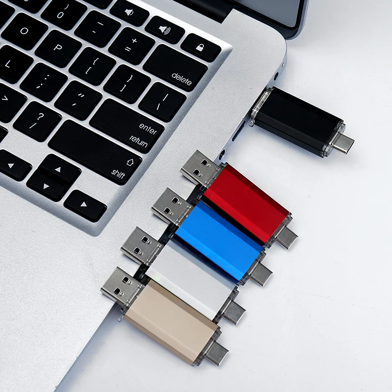USB флеш-накопитель 64, 128 ГБ, 256 ГБ, OTG, металлический USB 3,0, флеш-накопитель, ключ, USB флеш-накопитель, Тип c, высокоскоростная Флешка флеш-накопитель, карта памяти usb