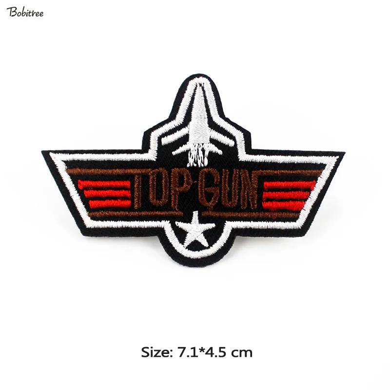 Air force Top gun Badge Patches iron on for cloth Jacket DIY Stripes Embroidery Cotton Fabric Sewing Appliques stickers