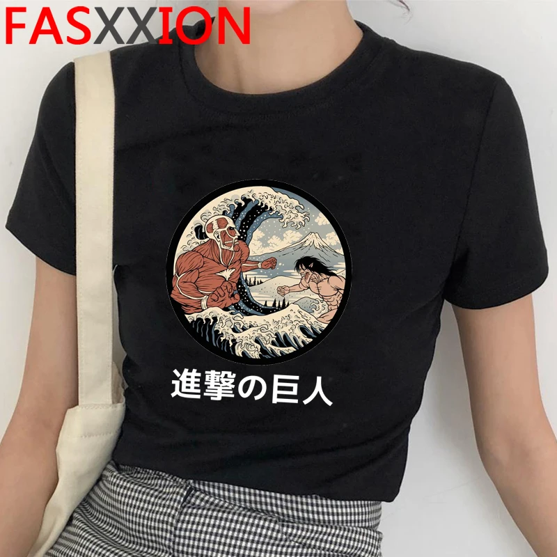 Крутая аниме атака на Титанов Футболка мужская забавная мультяшная Harajuku