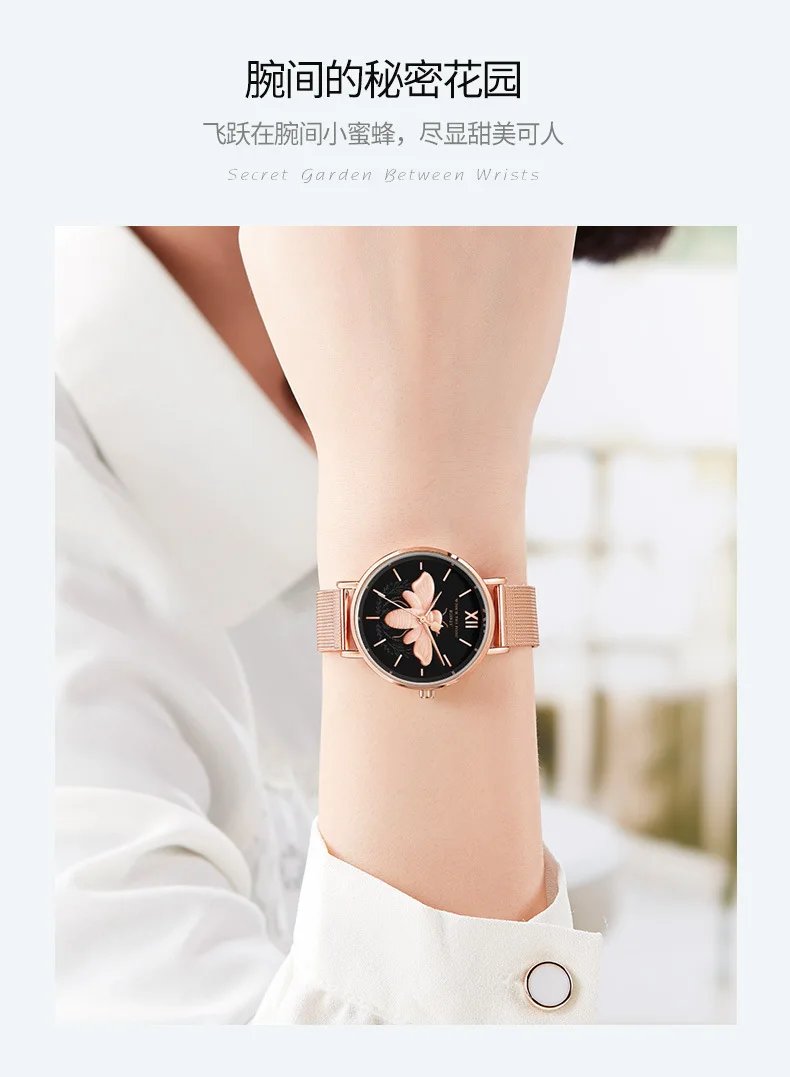 Брендовые женские наручные часы disney, кварцевые роскошные женские часы с маленькой Пчелкой, водонепроницаемые женские часы из нержавеющей стали