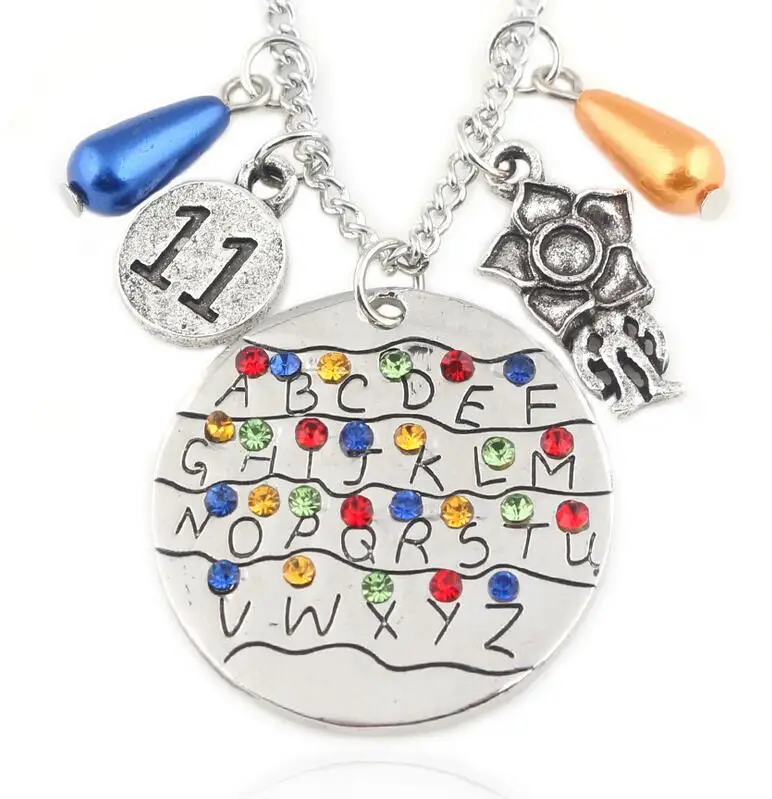 Anime Movie Stranger Things Toy Figure Eleven Dustin Mike Nancy Demogorgon Cosplay Keychain Necklace Kids Toys Gifts - Color: 2