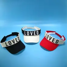 Harajuku Loved Letters Print Patch Embroidery Baseball Cap Women Men Open Top Contrast Color Sports Adjustable Sun Visor Hat