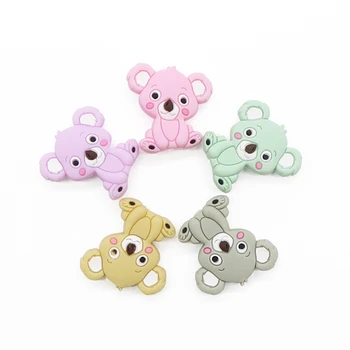 

5pc Mini Koala Silicone Beads Food Grade Silicone Teether Baby Pacifier Chain Nursing Accessories Gifts BPA Free Teething Beads
