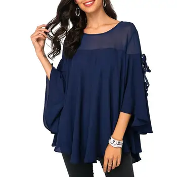 

Sale Items Women's Blouse and Shirt Spring Chiffon Ruffles Sleeve Office 2020 Vintage Plus Size Loose Solid Tops Free Shiping