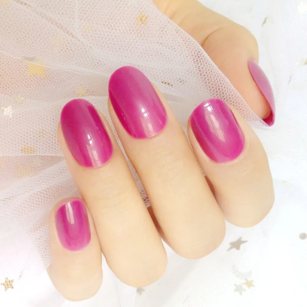 Искусственный овальные искусственные ногти прозрачный Пластик мягкие розовые искуственные ногти конфеты короткие Типсы для ногтей 24 шт./компл. P01Q - Цвет: 521