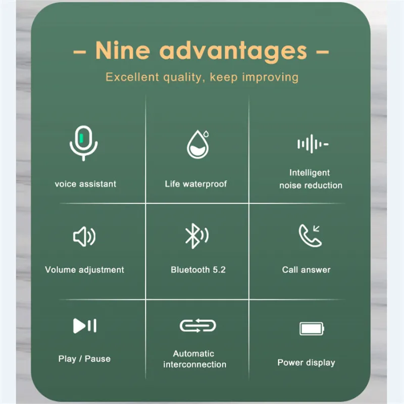 Tws Wireless Headphones Earphone Bluetooth 5 0 Headset HiFi Dual Stereo Mini Touch Sports Wireless Earbud For iOS Android