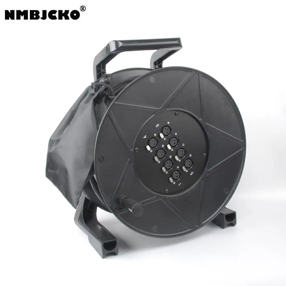 

NMBJCKO 8 Channel 100" Reel Wind-Up Stage Audio Snake XLR Mic Connectors with 30M