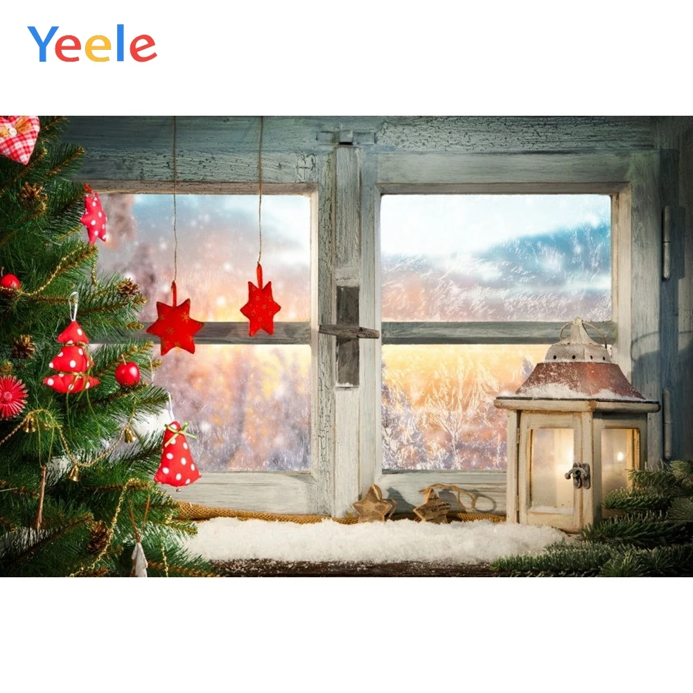 

Yeele Christmas Backdrop Window Snow Winter Newborn Baby Birthday Party Custom Vinyl Photography Background For Photo Studio
