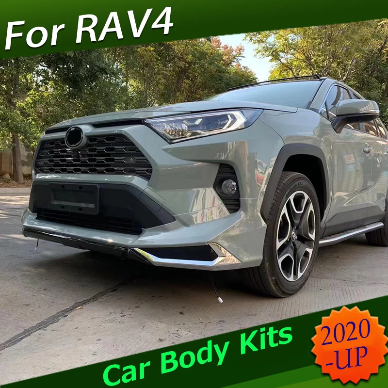 Комплект бампера для Toyota Rav4 передние и задние бамперы для новых rav4 с дневным светильник DRL боковая юбка с рисунком