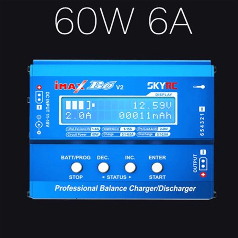 Новейший SKYRC iMAX B6 V2 60 Вт 6A Lipo батарея баланс зарядное устройство ЖК-дисплей Dis зарядное устройство для радиоуправляемого автомобиля беспилотный вертолет