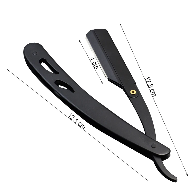 Manual Shaving Razor Blade Razor Blades Razor Shaver Mini Razor Men Shaving Barber Tools Hair Razor and Blades Antique Black Folding Shaving Knife Stainless Steel Straight razor Holder