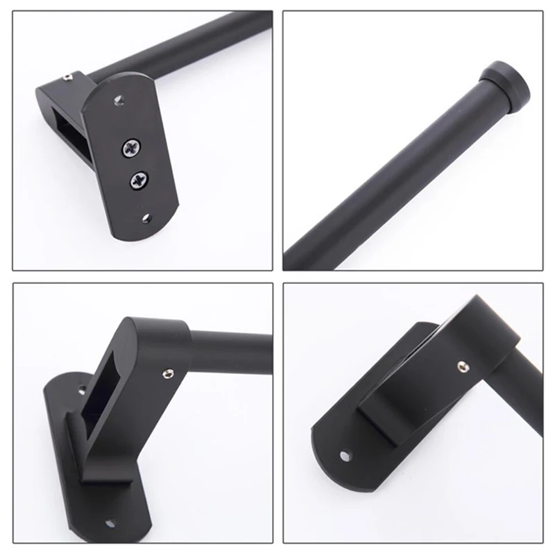 Black Wall Mount Toilet Roll Paper Holder Hanger Bathroom Space Aluminum Paper Holder Towel Hanger Bathroom Hardware Accessories