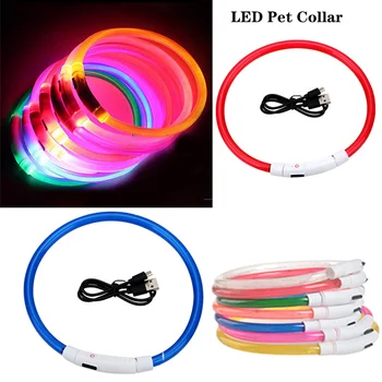 

Led Usb Rechargeable Dog Collar Pet Dog Collar Night Dog Collars Glowing Luminous LED Night Safety Flashing Glow Pet Collar