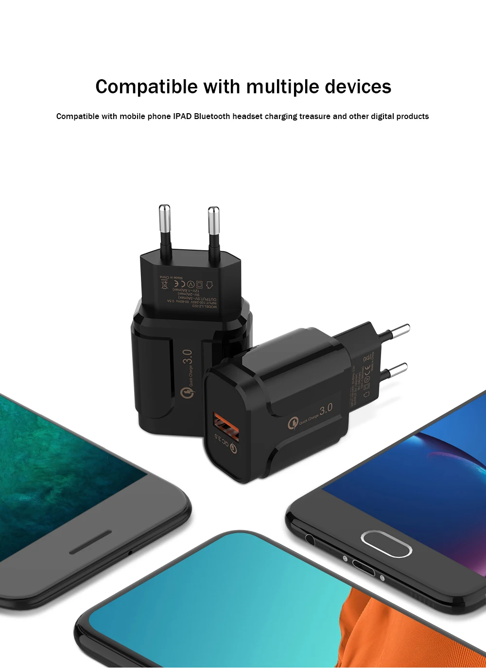 Быстрая зарядка 3,0 USB зарядное устройство дорожный настенный адаптер Универсальный EU штекер QC3.0 турбо быстрое зарядное устройство для huawei Xiaomi iPhone samsung
