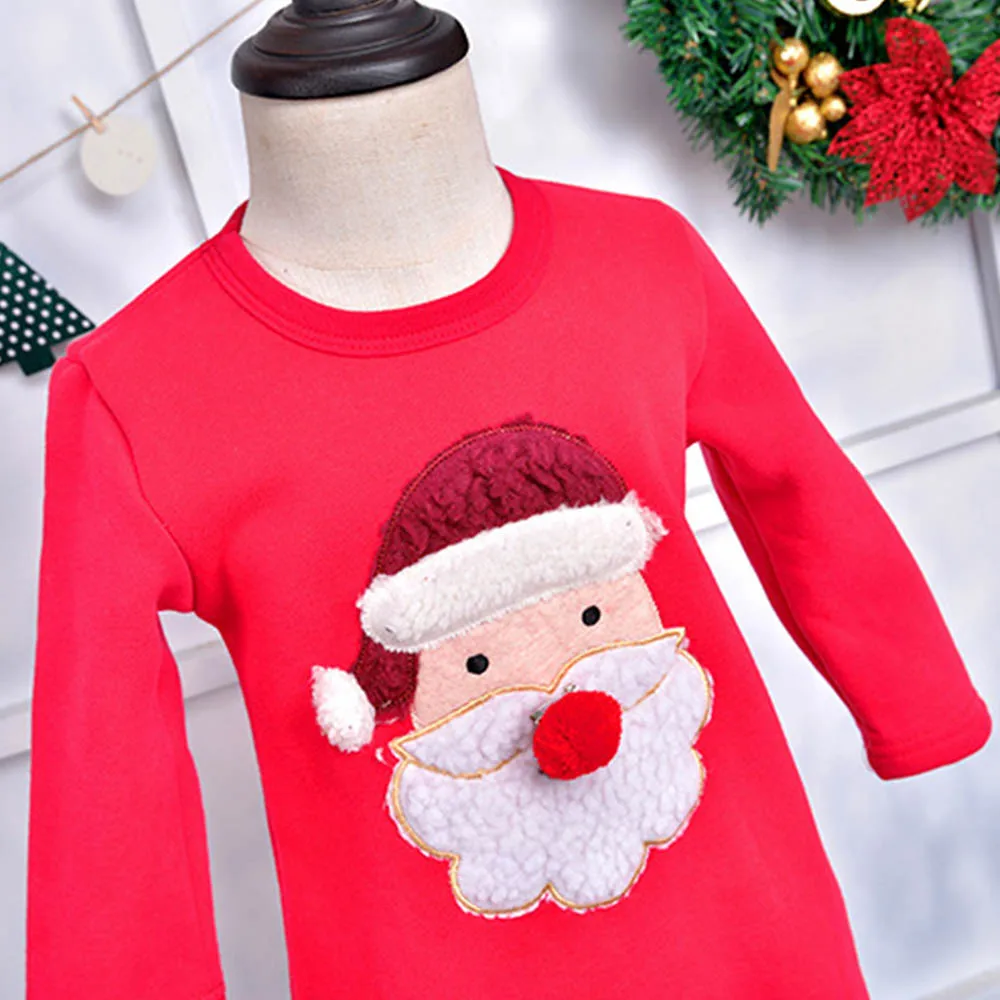 Семейная одежда Зимний свитер рождественские наряды Санта Клауса для родителей и детей, рубашка Теплый Семейный комплект детской одежды