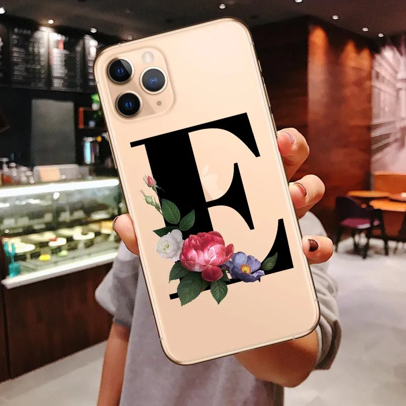 TPU Чехол для телефона для iphone 11 Pro Max Initial 26, мягкий силиконовый прозрачный чехол с цветами для IPhone X XR XS MAX 6 6s 7 8 Pus - Цвет: TPU