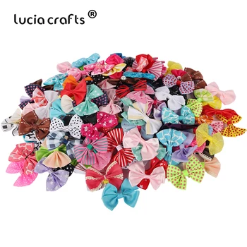 

20pcs Approx 40*60mm Random Mixed Bows Appliques DIY Bowknot Craft Headwear Christmas Decor Sewing Garment Accessories B0214