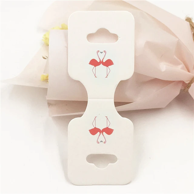 50pcs 9x3.5cm Necklace Bracelet Folding Card Jewelry Display Bracelet Flower Print Label Price Tag Cardboard DIY Gift Packaging 10