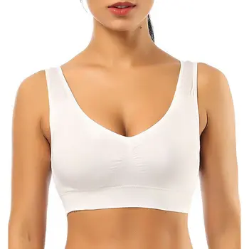 

YBCG Recerback Women Bra Cotton Strength Push Up Thin Padded Wire Free Bra For Women Breathable Underwear U Back