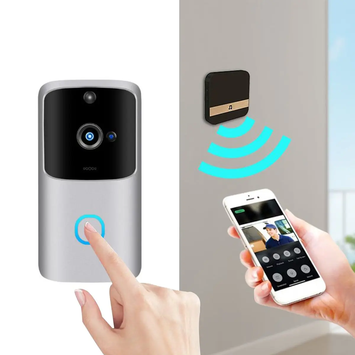 HD 1080P смарт WiFi видео дверной звонок камера визуальный домофон ночное видение IP дверной звонок беспроводная камера безопасности умный дверной Звонок
