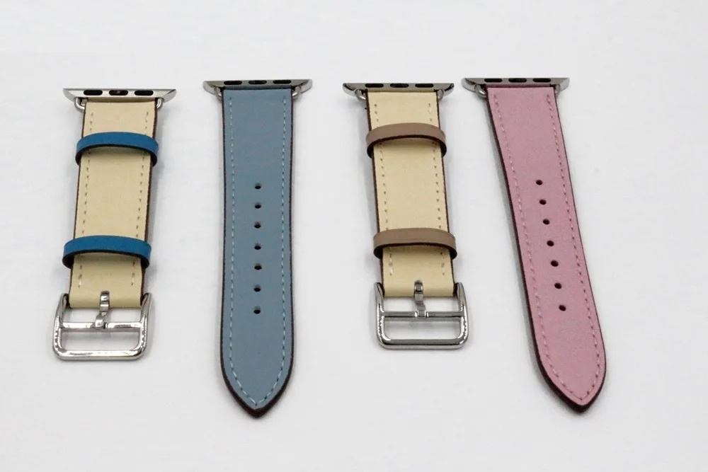Одинарный Тур ремешок для apple watch серии 5 4 3 2 1 Swift кожаный ремешок для iWatch Наручные Классические ручной работы noir 40 44 мм ремешок