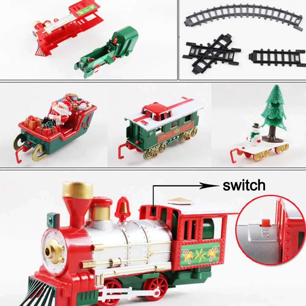 Детский трек маленький игрушечный поезд электрический Рождественский поезд моделирование Классическая мощность RC трек поезд набор праздничный подарок