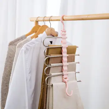 

Multi-Layers Folding Pants Rack Scarf Organizer Household Stainless Steel Magic Clothes Hanger Wardrobe Organizer