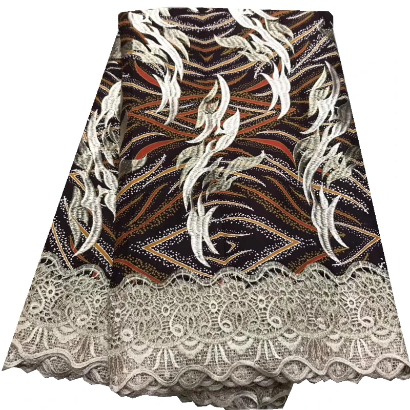 H& Q высокое качество африканская восковая Кружевная Ткань 6 ярдов/шт принты ткань с вышивкой нигерийский гипюр воск кружева для платья женщин - Цвет: 33