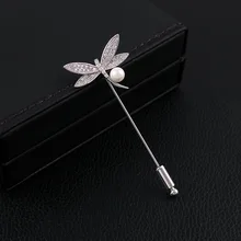 Кристалл стрекоза А-линия брошь pi jian kou для мужчин и женщин микро циркон высшего класса булавка жемчужный корсаж 2085