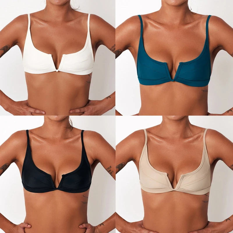 black sports bra swim top