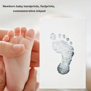 

Newborn Baby Handprint Footprint Makers Fashion Exquisite Beautiful Appearance Clean-touch Ink Pad with Print Paper