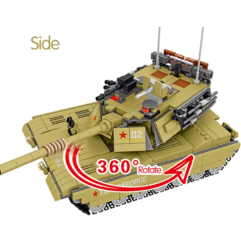  1065PCS Military China 96A Main Battle Tank Building Blocks Compatible Legoing Army Soldier Weapon 