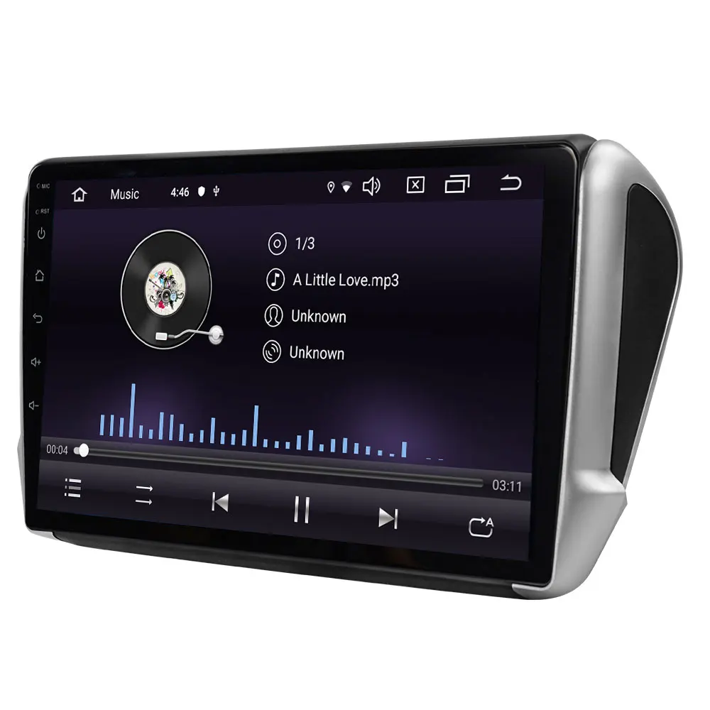  Ekiy 10.1'' IPS Android 9.0 Not 2 Din Car Multimedia Player AutoRadio Stereo For 2014-2018 Peugeot 