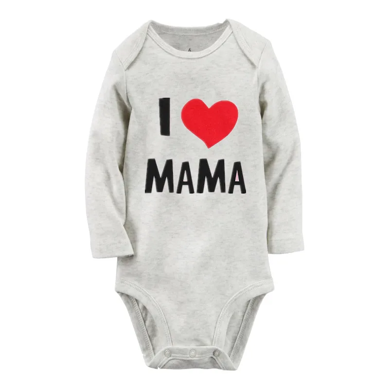 2PCSLOT Bodysuit for Newborns Rompers Long Sleeve Letter I Love Papa Mama Baby Girl Clothes Body Ropa bebe Thermal underwear
