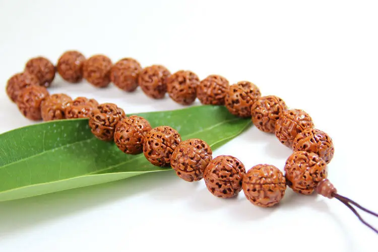 18 Millimetri Smalto Rudraksha Semi Buddismo Tibetano 18 + 1 Mala (Auto Ornamento)