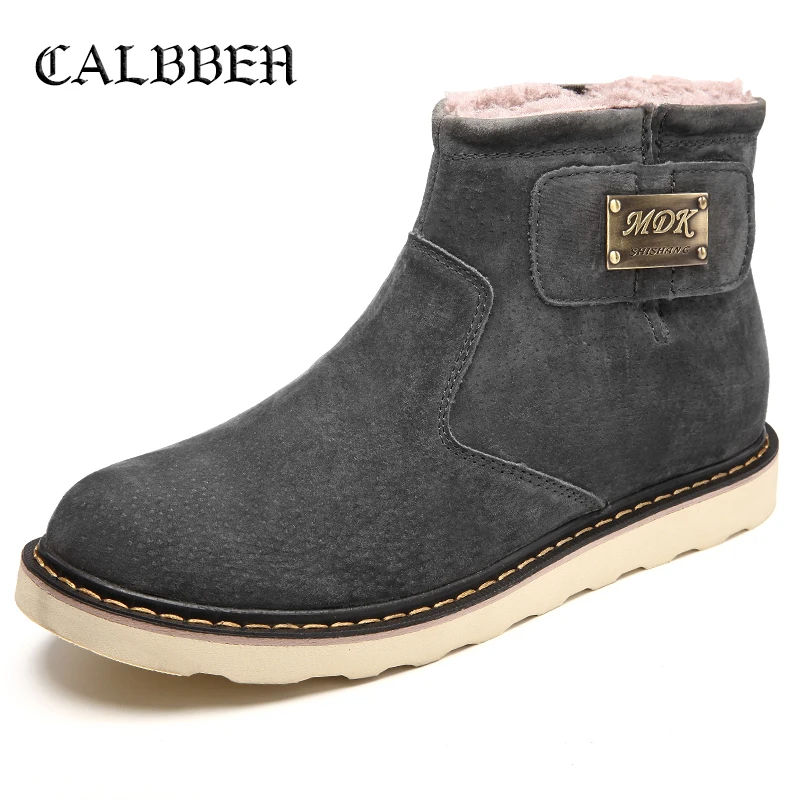 CALBBEN/высококачественные зимние ботинки; мужские уличные теплые ботинки на плоской подошве; Мужская зимняя обувь