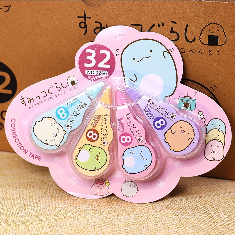 Correction Tape 4Pcs/Set Kawaii Sumikko Gurashi White Out Corrector Correction Tape Promotional Gift Stationery School Office Supply Gifts