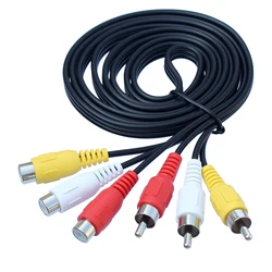 3RCA to 3 RCA Cable Audio Video AV Male to Female Extension Cable 1.5m 3m 5m